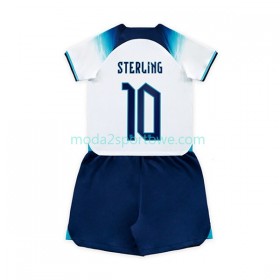 Koszulka Anglia Sterling 10 Dziecięcy Domowe Stroje Piłkarskie World Cup 2022 Krótki Rękaw